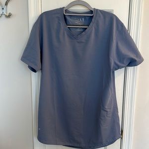 BYLT Premium Basics Drop Cut Short Sleeve V Neck in Lux Blue Large